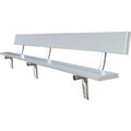 Gt Grandstands By Ultraplay 8' Aluminum Team Bench with Back and Galvanized Steel Frame, In Ground Mount BE-PB00800